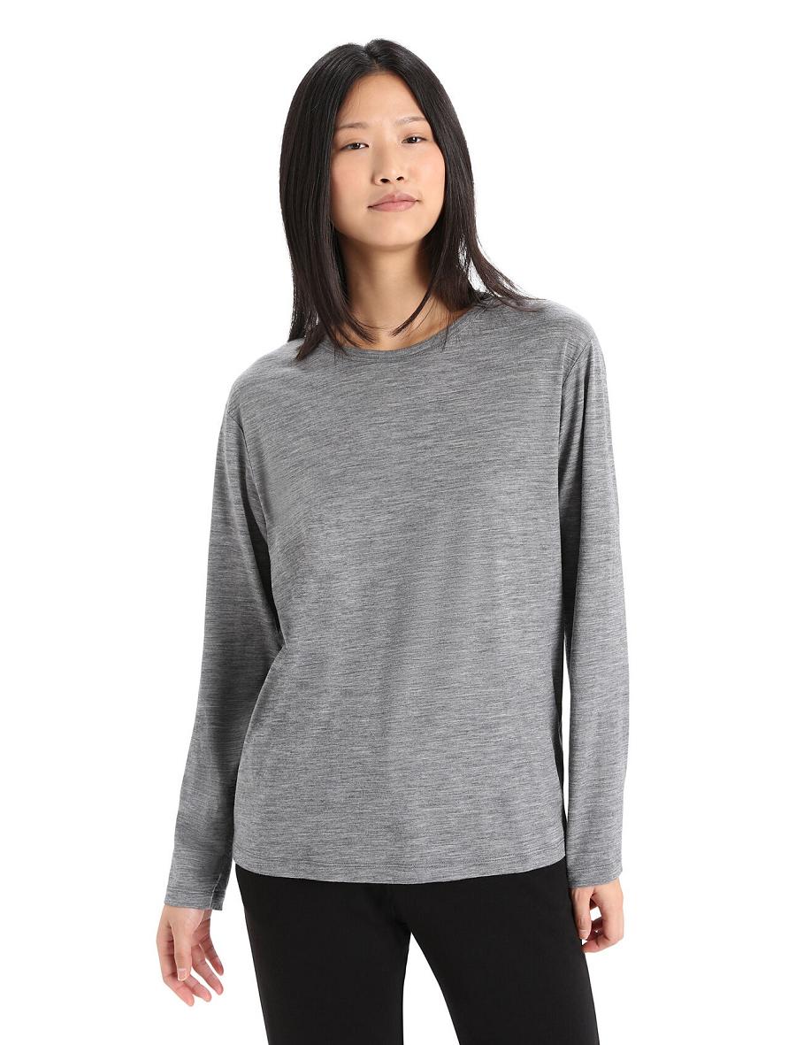 Icebreaker Merino Granary T-Shirt Naisten Long Sleeve Harmaat | FI 1638HAPK